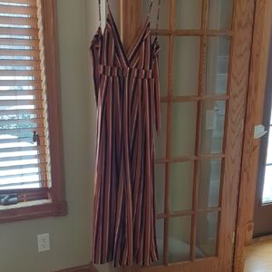 The Vintage Shop Brown and Black Striped Jumpsuit